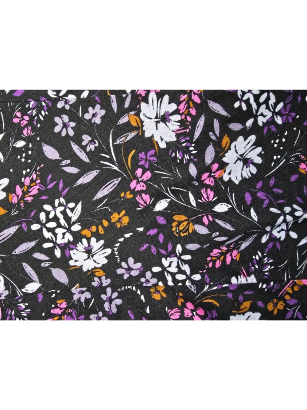 Lane Bryant Floral Black & Purple 3/4 Sleeve Tunic Top 14/16 Stretchy - Picture 3 of 5
